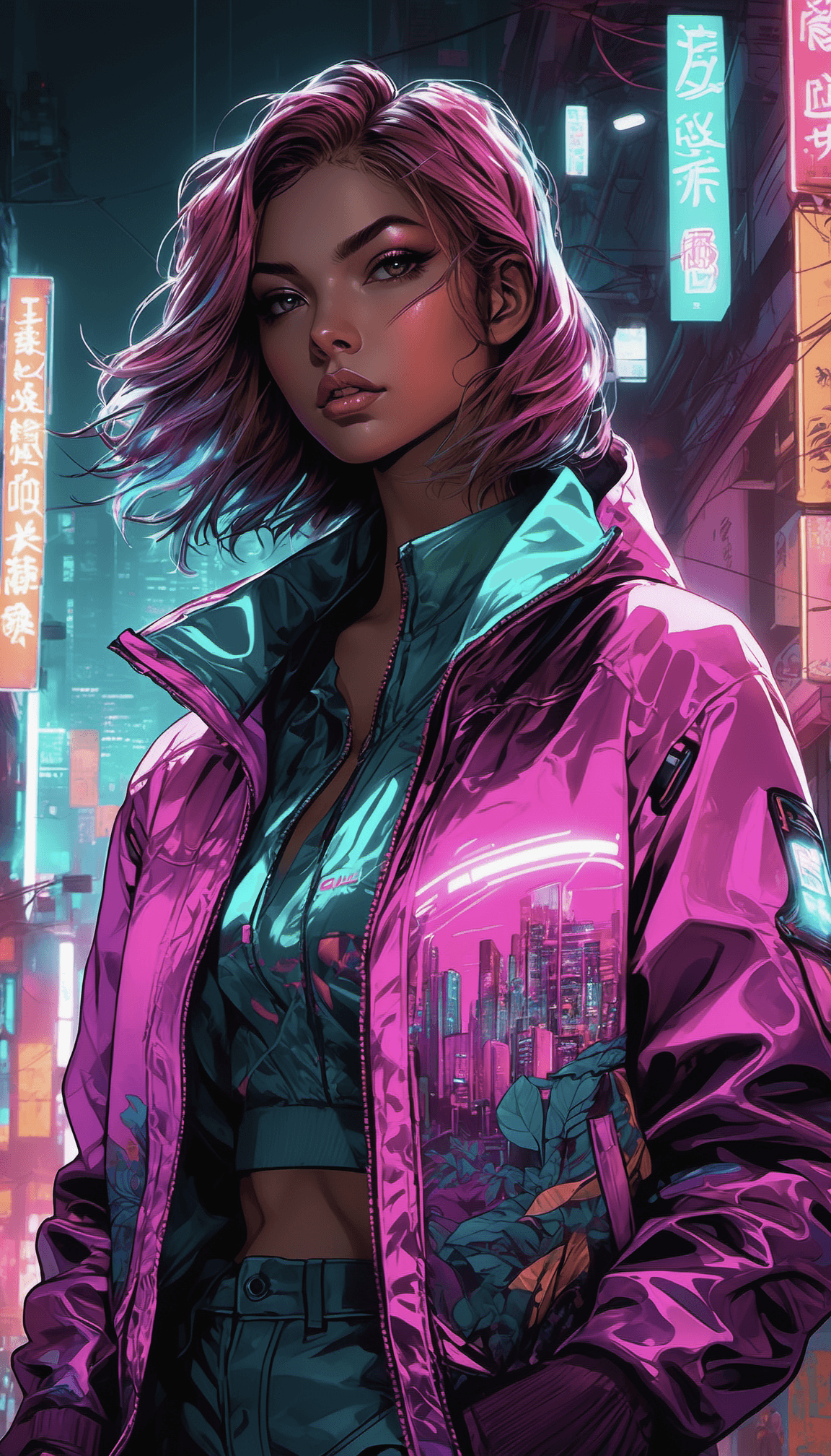 AI generated: girl of the future, futuristic design, electronic artwork, manga character, techno-noir, animated dr...