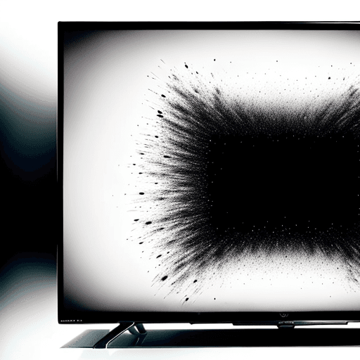 AI generated: TV with a picture of grey static that occurs when you cannot tune into a channel.