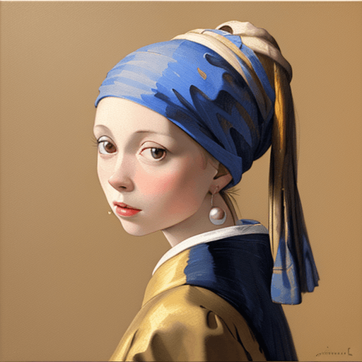AI generated: a painting of a Girl with a Pearl Earring , inspired by Dutch Golden Age painting--ar 4:5 --stylize ...