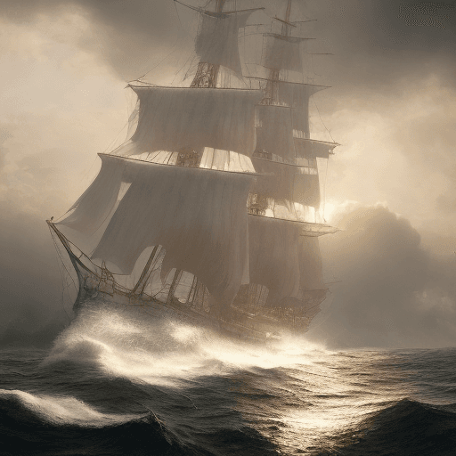 AI generated: Photo of a ultra realistic sailing ship, dramatic light, pale sunrise, cinematic lighting, battered,...