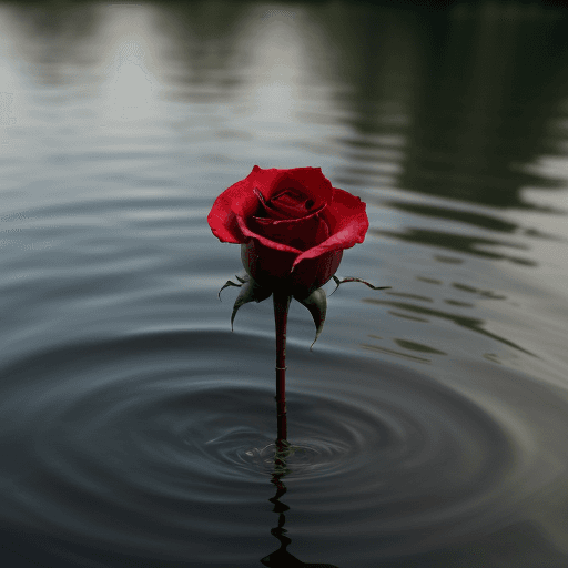 AI generated: A Rose in Lake