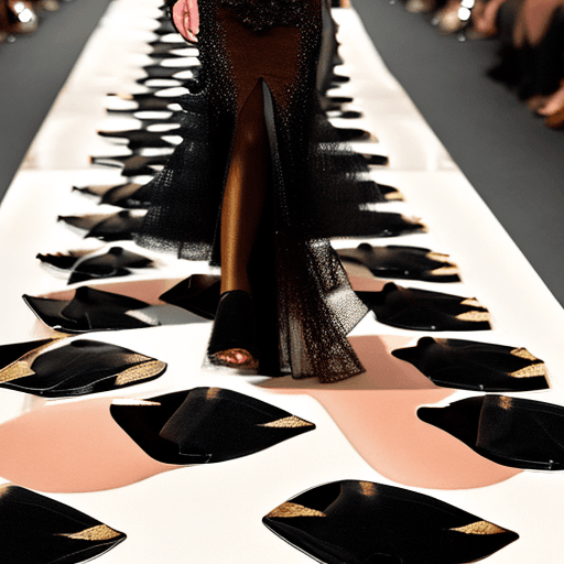 AI generated: A stunning minimalist couture dress by Elie Saab, featuring a transparent bodice adorned with delica...