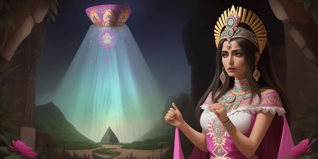 AI generated: princesa azteca hermosa inconsciente  