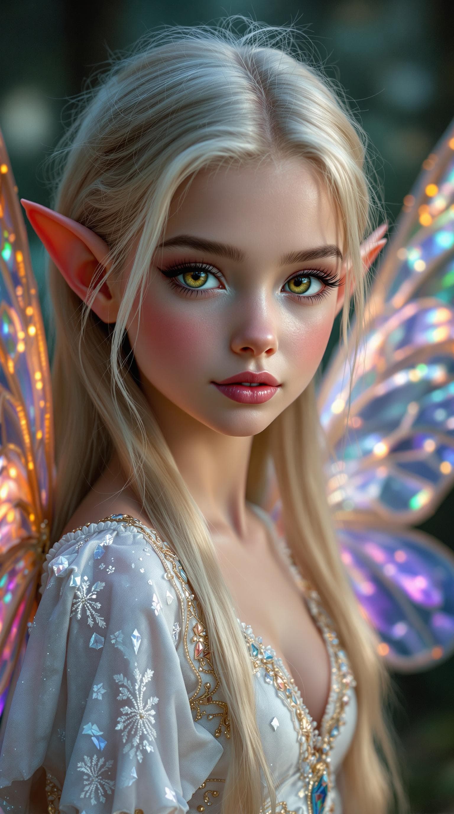 AI generated: a professional photo of a exceptionally of the most beautiful girl in the world, (age ten) short ear...