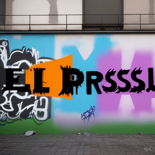 AI generated: ecris 'teeps' in East Berlin graffiti with rough, bold letterforms and political, rebellious underto...