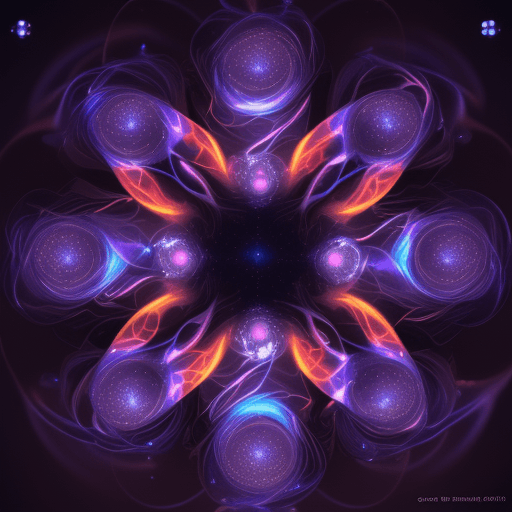 AI generated: The Nanoparticle Swarm - A mesmerizing phenomenon of luminous particles, swirling in an ever-changin...