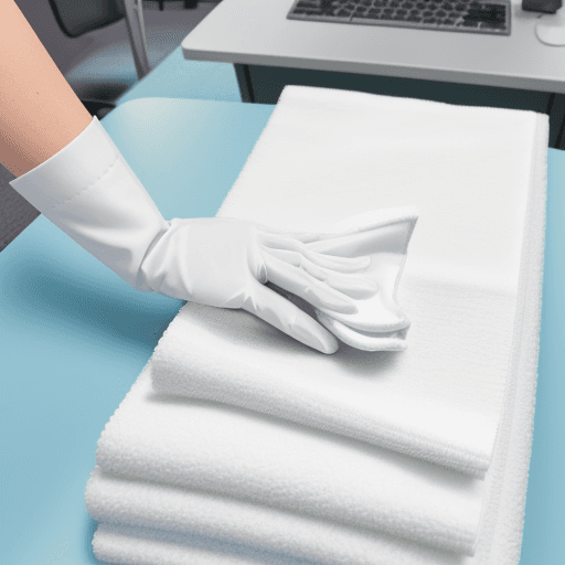 AI generated: Photo of microfibre cleaning  cloth to clean an office