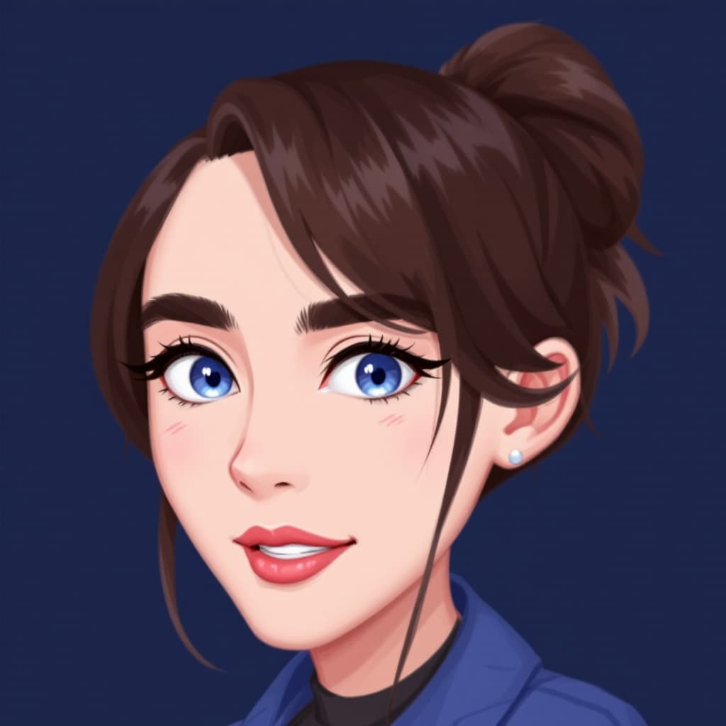 AI generated: Create a profile pic for PromptHero to reflect the profile kreAIv1.  Make the background dark blue.