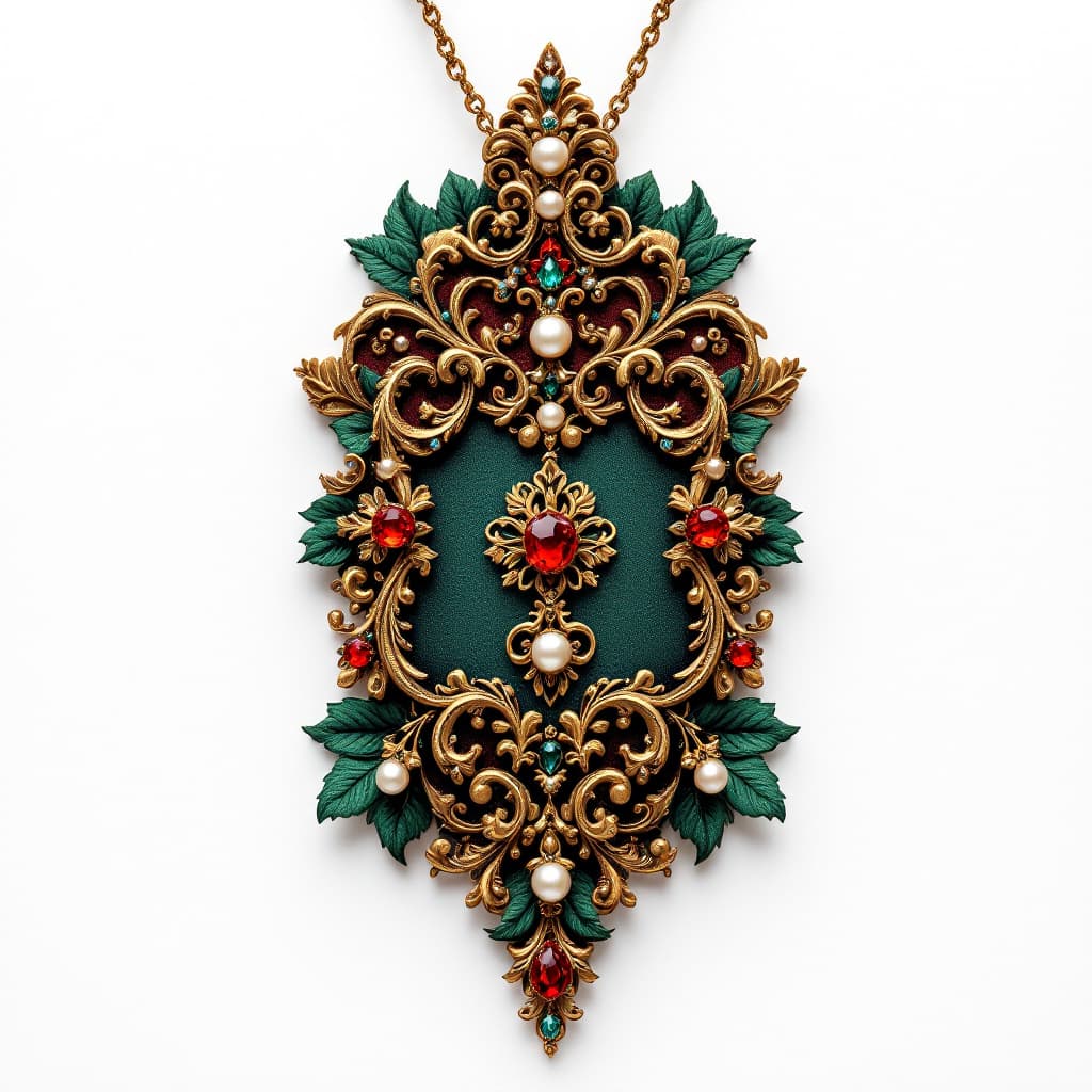 AI generated: On a white background, Create a series of ornamental tags inspired by vintage jewelry designs. Incor...