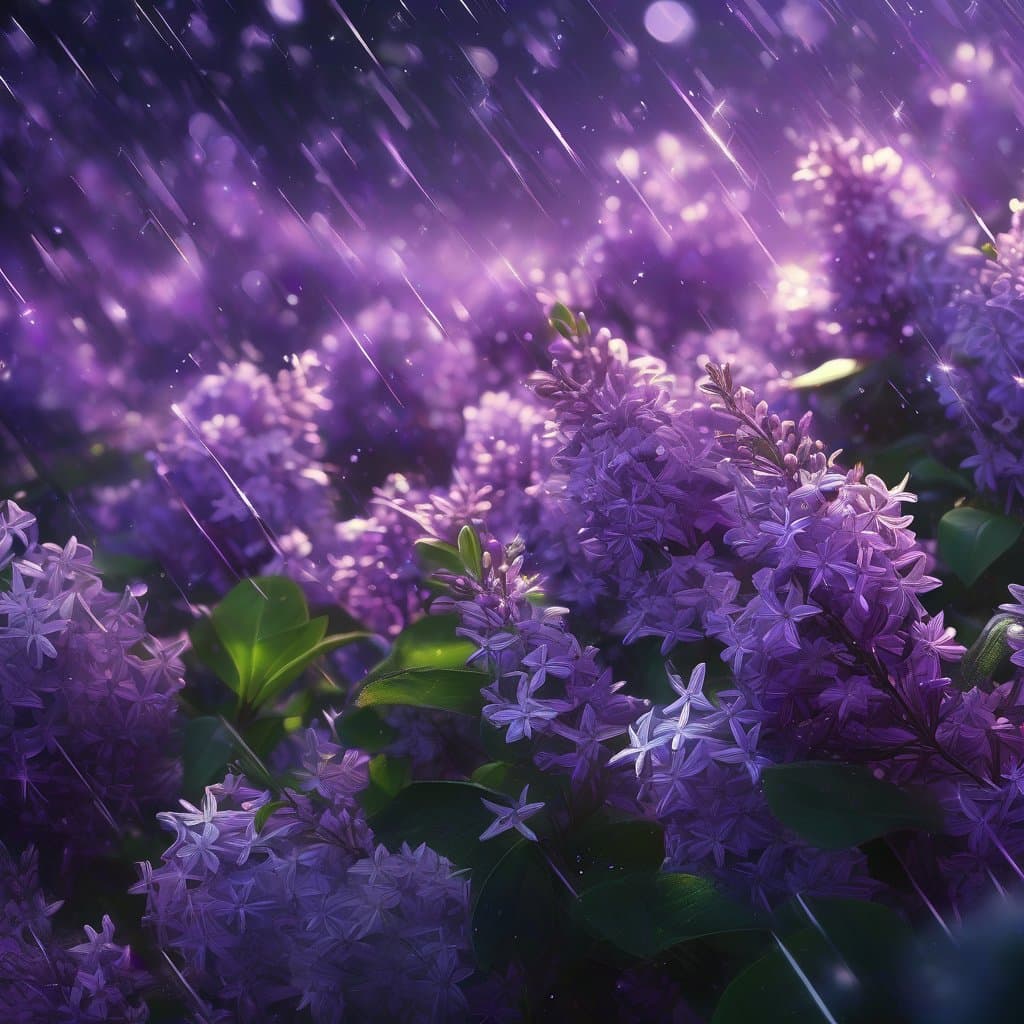 AI generated: In the style of the artist Dirk Dzimirski.
Lilac rain