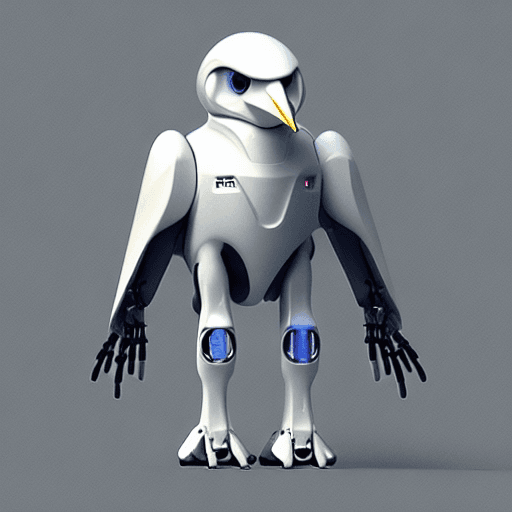 AI generated: Sci-fi bird, White robot crow, robotic raven, iRobot bird, octane render, laboratory desk, Artstatio...