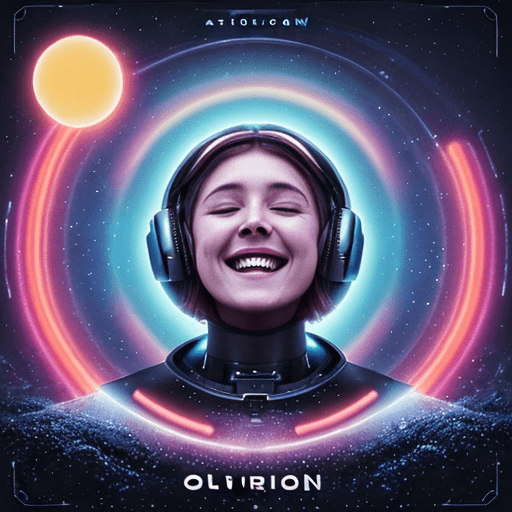 AI generated: a bright happy, melodic techno artwork for a song called oblivion, variation 2

