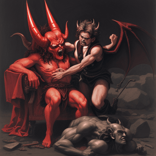 AI generated: satan killing god