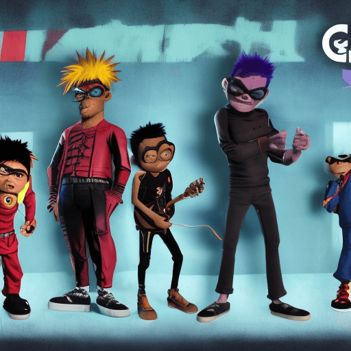 AI generated: THE GORILLAZ AS A SUPERHERO TEAM 