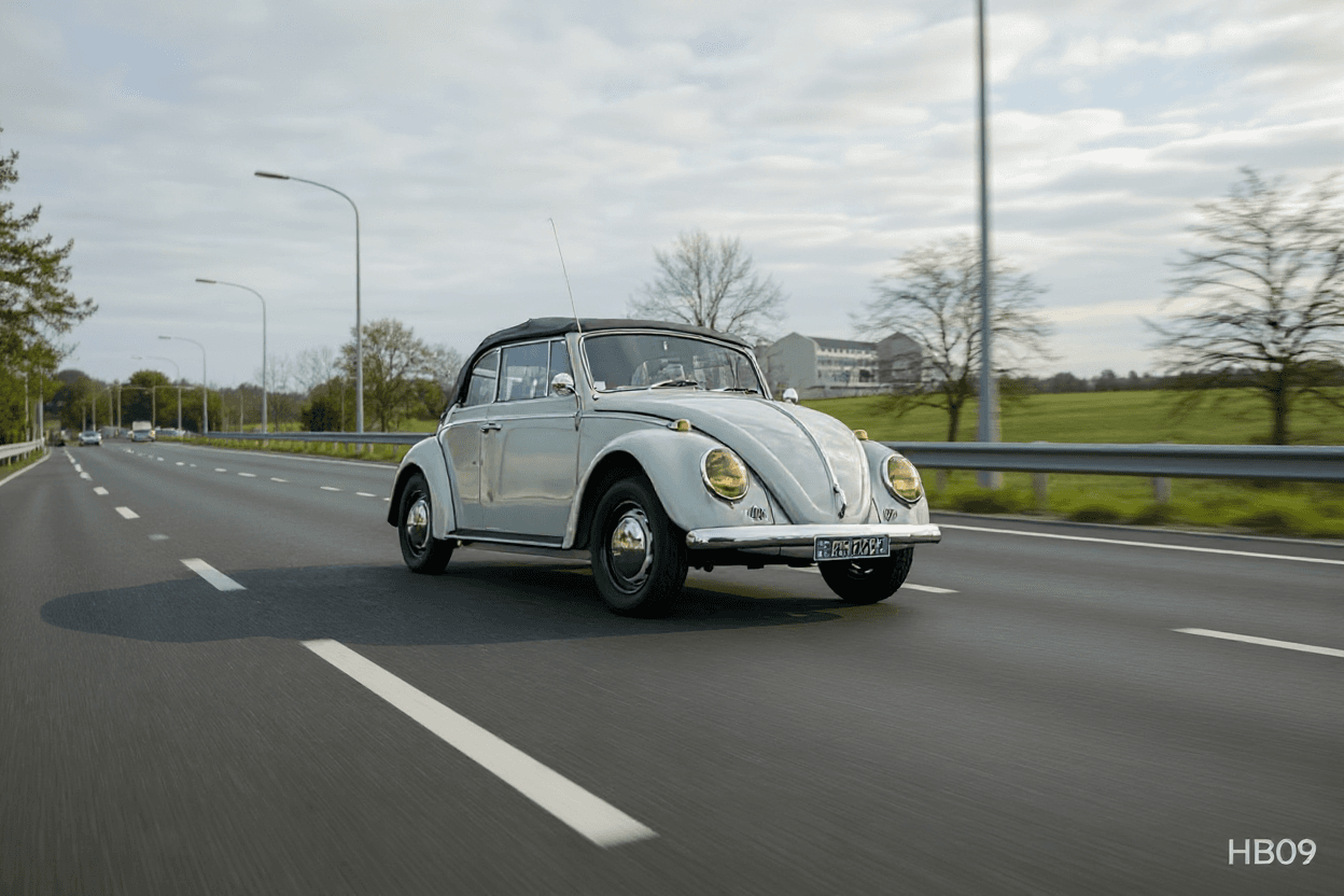 AI generated: on the highway
Insert the small “HB09” watermark on the license plate.