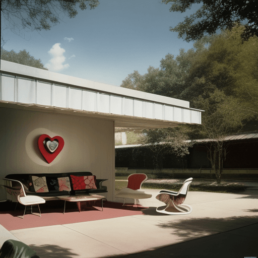 AI generated: Very realistic outdoor photo of a heart with batsho cartoon decorations, daylight, indirect light, A...