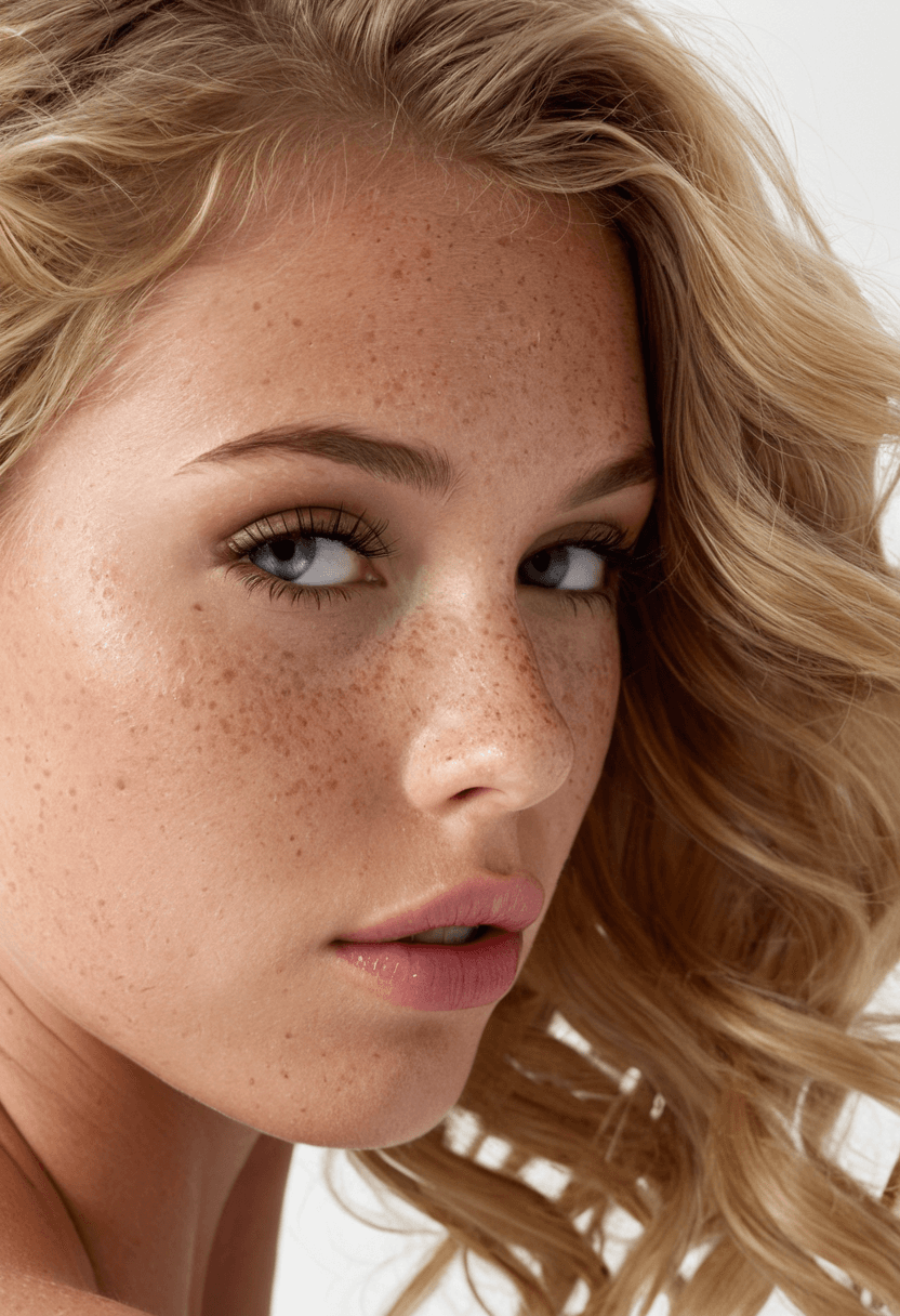 AI generated: professional 3d model Macro cosmetic lips shot, super realistic, clean lips on whole screen, freckle...