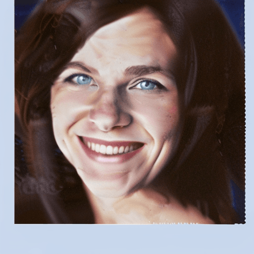 AI generated: The image is a close-up portrait of a woman with striking features. She has fair skin, high cheekbon...