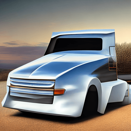 AI generated: Hyper realistic photo of a futuristic pickup truck