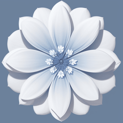 AI generated: large blue flower,triangular petals and white edges,white edges