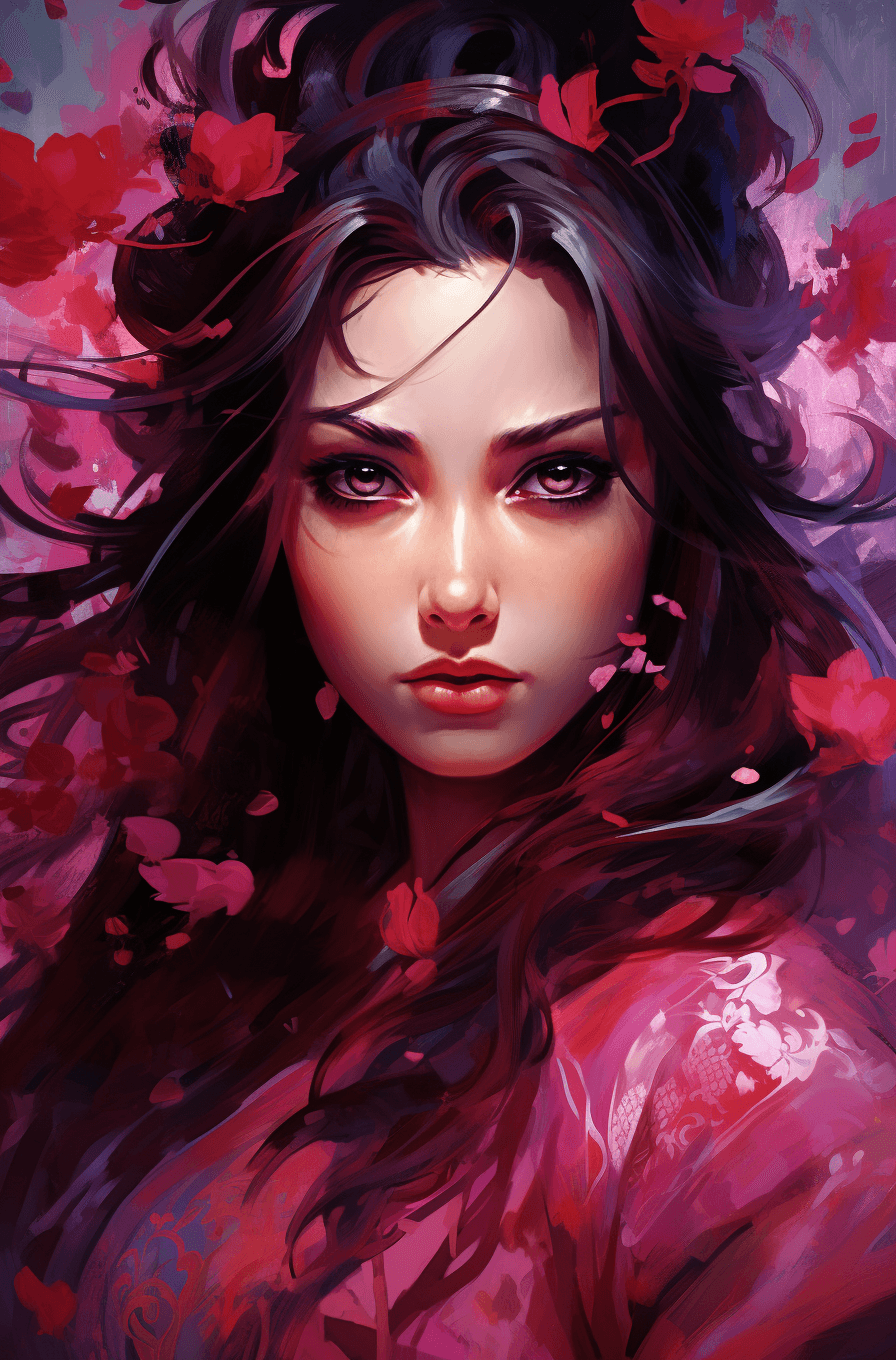AI generated: Zen character wallpaper, in the style of artgerm, vibrant neo - traditional, aggressive digital illu...