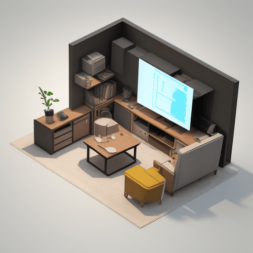 AI generated: WFH 3D Illustration, 3D illustration