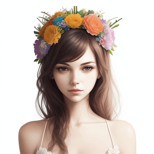AI generated: Please draw a woman with a flower head.