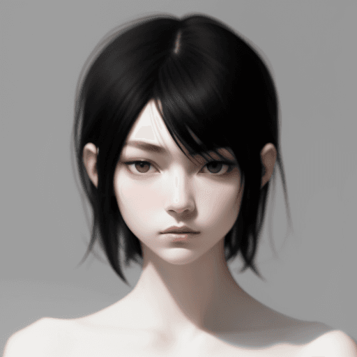 AI generated: blurry image of a girl, in the style of minimalist beauty, androgynous, light black, mote kei, seren...