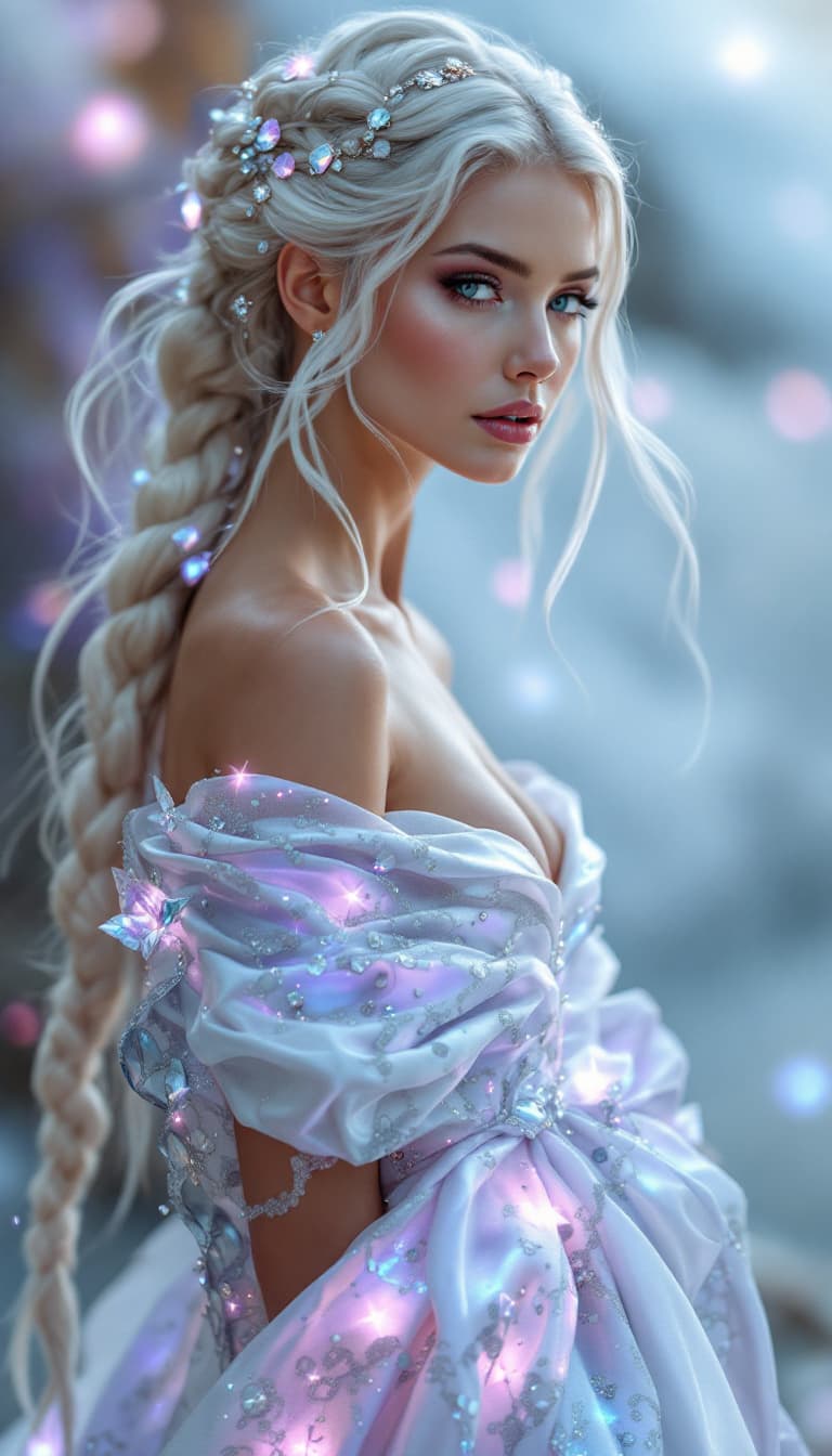 AI generated: An ultra-realistic, full-body portrait of a captivating celestial krawcowa woman, radiating ethereal...