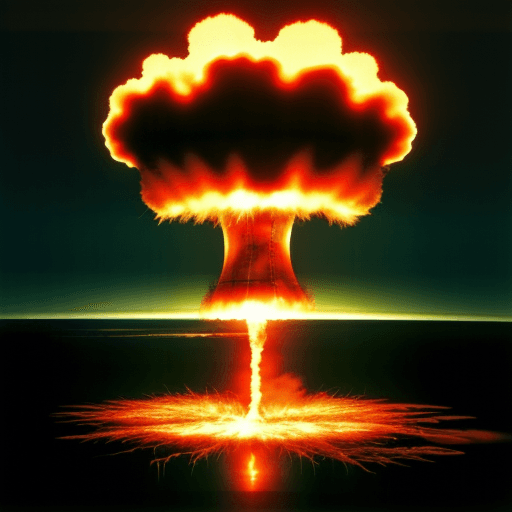 AI generated: closer nuclear, destroyed the environment, the new science-future opposite