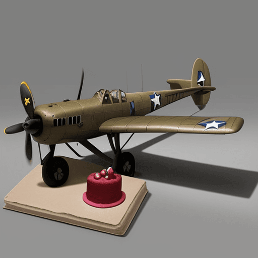 AI generated: A world war 2 plane that is shaped like a birthday cake