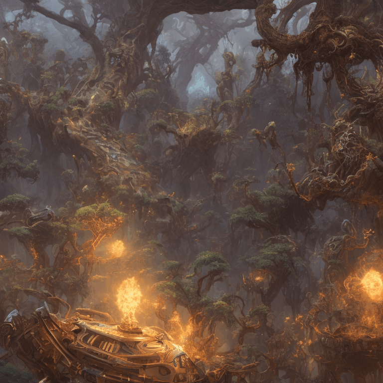 AI generated: cyber-wild award-winning splash art of unique intricate branchpunk Starcraft, scenery, digital paint...