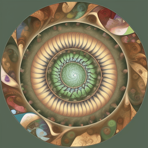 AI generated:  fibonacci spiral with tree of knowledge
