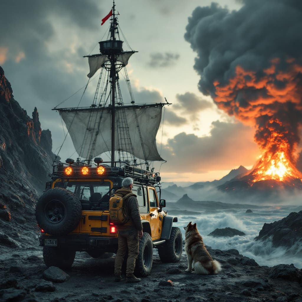 AI generated: Photo of a ultra realistic sailing ship, dramatic light, pale sunrise, cinematic lighting, battered,...