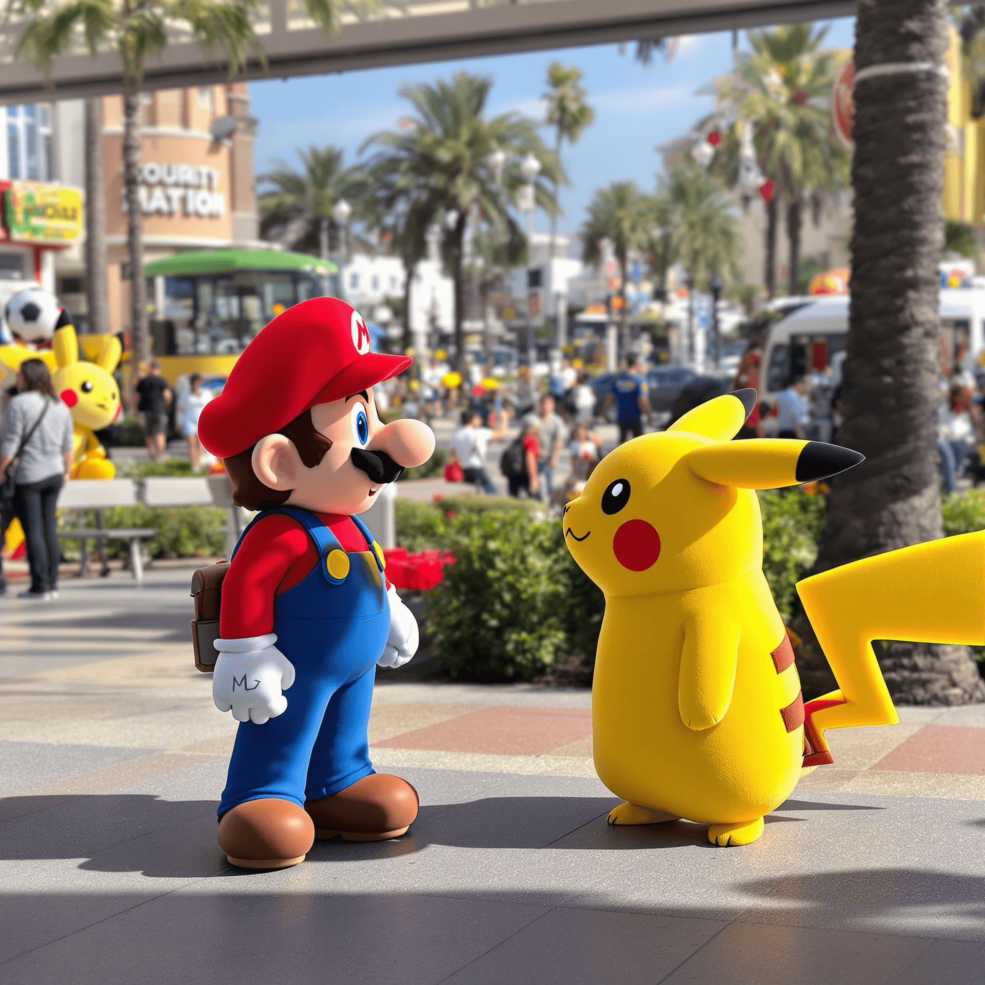 AI generated: Mario meets pikachu in lalaport