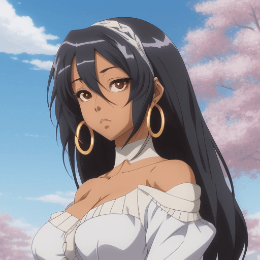 AI generated: A beautiful biracial anime woman


