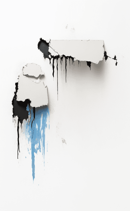 AI generated: painting, sad and broke persion, unhappy, white solid background --ar 2:3 