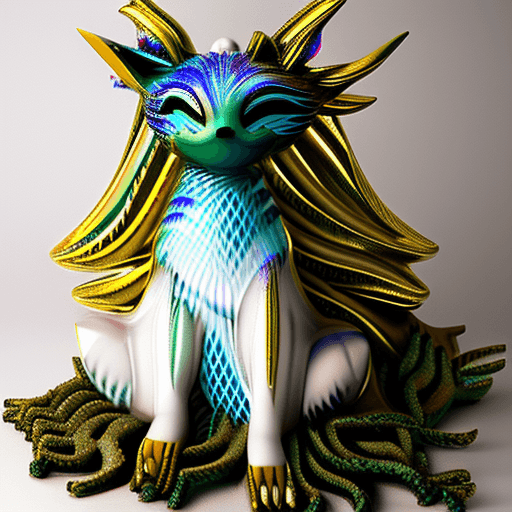AI generated: In this hyper-maximalist masterpiece, a breathtaking image of the ultimate (nine-tailed fox girl) un...