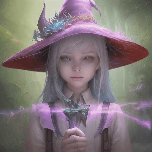AI generated: cinematic, (realistic), intricate complexity, portrait shot, ray tracing, fantasy wizard hat, flame,...