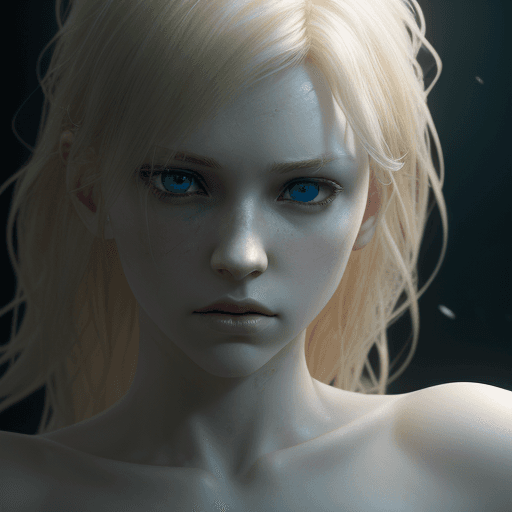 AI generated: Photo of a ultra realistic blonde, dramatic light, pale skin, cinematic lighting, battered, low angl...