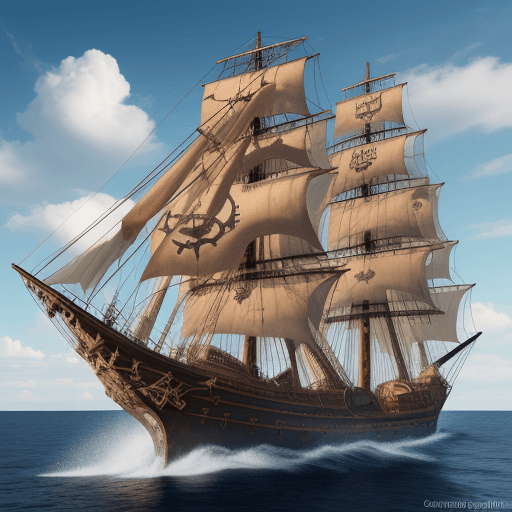 AI generated: (Pirate ship height details) , epic, 4k, ultra.