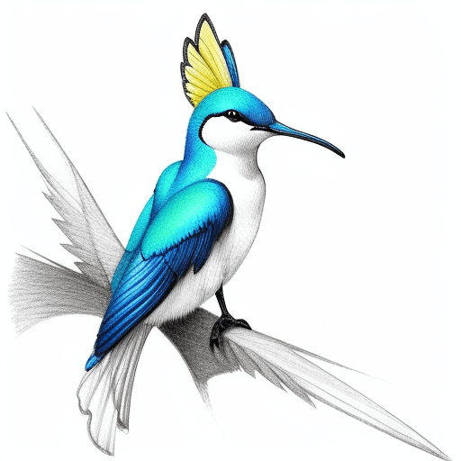 AI generated: pencil stroke drawing style colibri