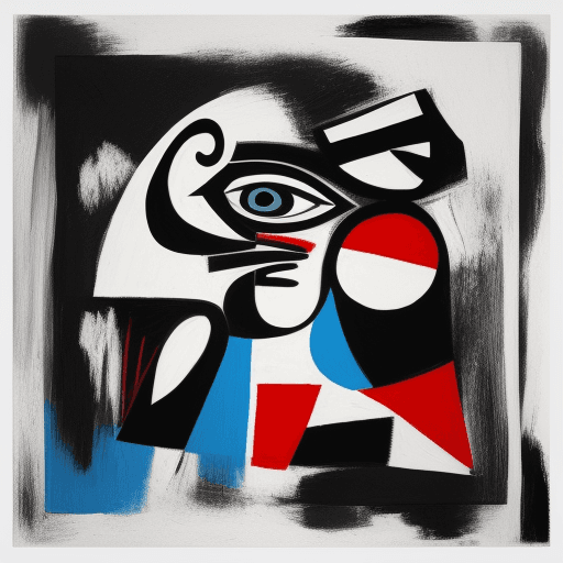 AI generated: arte abstracto picasso estilo,colores blanco y negro