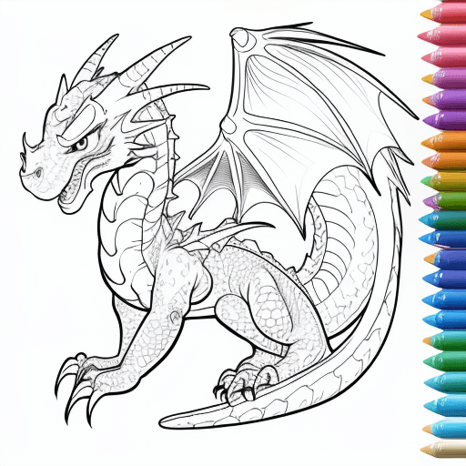 AI generated: happy cartoon female
dragon coloring book for kids
