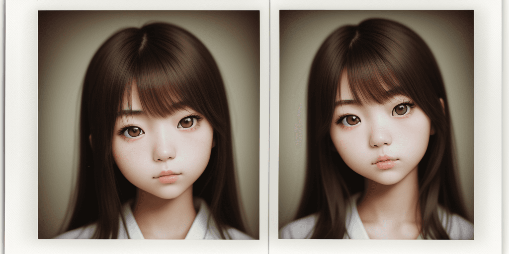 AI generated: Japanese girl, 18-21 years old, brown hair, high-quality photo portrait, shot on a Polaroid camera, ...