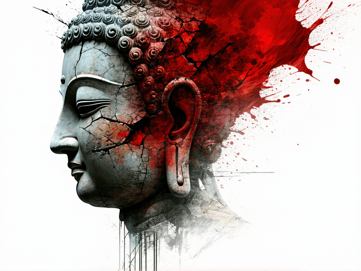 AI generated: Create an abstract, surreal, dystopian disturbing image showing the fear of nightmares returning. In...