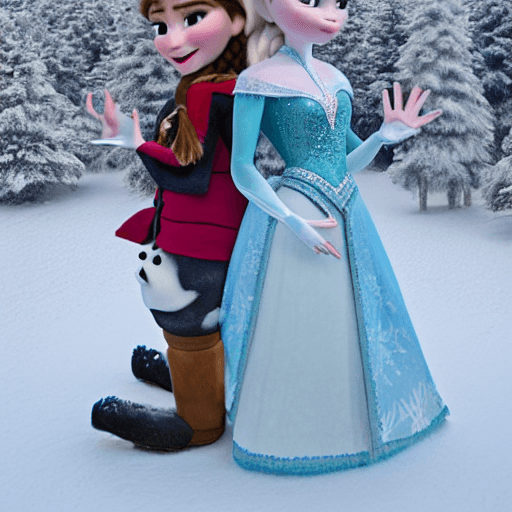 AI generated: Anna, frozen, hands in waist, very detailed work