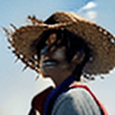 AI generated: 1boy, wanostyle, monkey d luffy, angry looking, straw hat, looking at viewer, solo, upper body, (((m...