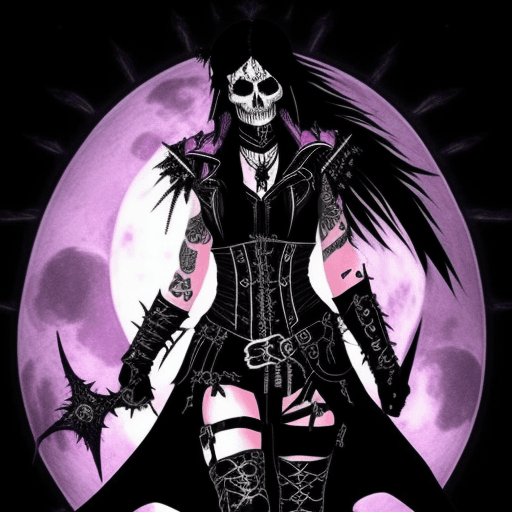 AI generated: Grunge style, stylish female, (a formidable heroine:1.3) , (gothic fantasy:1.25) , (warrior biker:1....