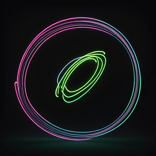 AI generated: produce a minimalist, high-resolution image featuring a continuous line design with a neon effect, t...